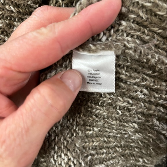 Knit Crew Neck Sweater - Heathered Dark Oatmeal - Small - Picture 6 of 8